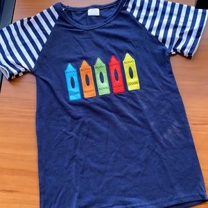 Crayon tee. Back to school boutique